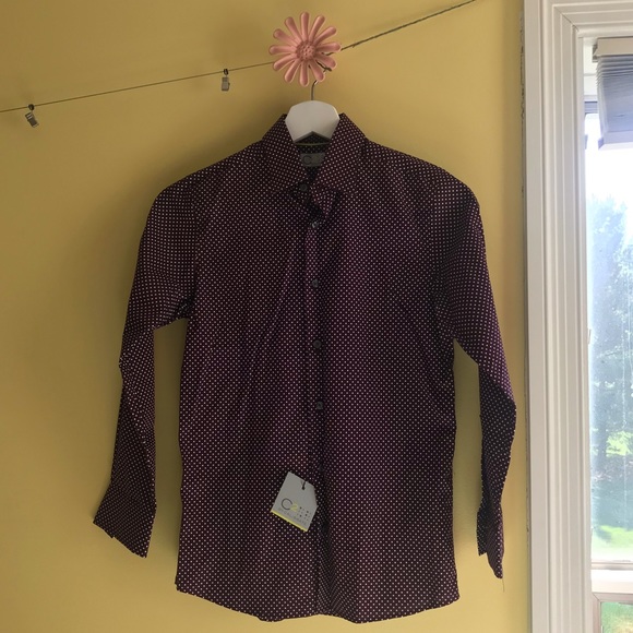 Boys Button Down Long-Sleeve Dot Shirt - Picture 6 of 6